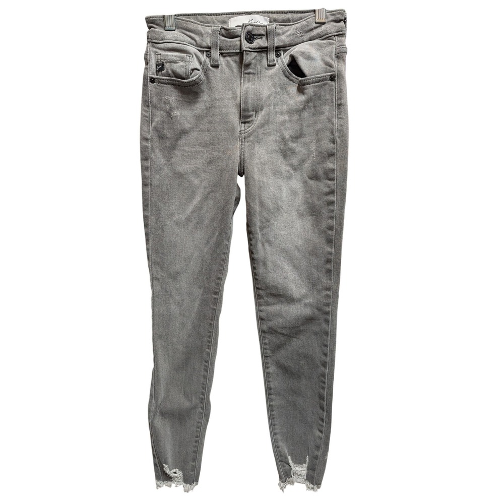 KanCan Womens Gray High Rise Raw Hem Skinny Jeans KC9216LG Size 3 25